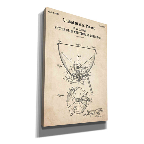 Image of 'Timpani Blueprint Patent Parchment,' Canvas Wall Art