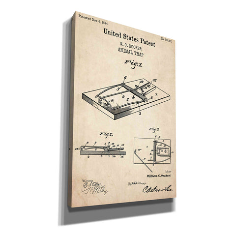 Image of 'Trap Blueprint Patent Parchment,' Canvas Wall Art