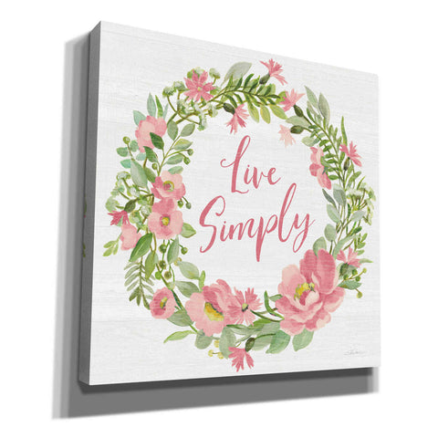 Image of 'Live Simply Blush' by Silvia Vassileva, Canvas Wall Art