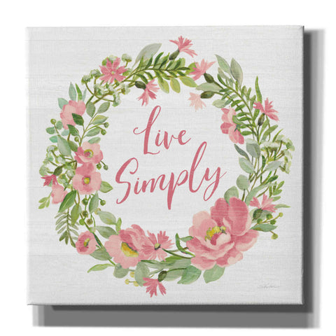 Image of 'Live Simply Blush' by Silvia Vassileva, Canvas Wall Art
