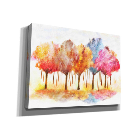 Image of "Row Of Painted Trees" by Hal Halli, Canvas Wall Art