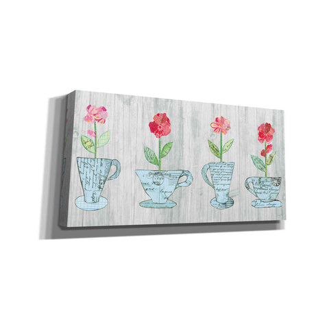 Image of 'Teacup Floral V Shiplap' by Courtney Prahl, Canvas Wall Art