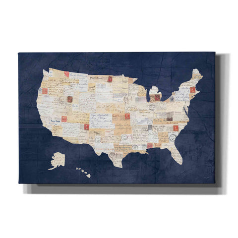 Image of 'Vintage USA on Indigo' by Courtney Prahl, Canvas Wall Art