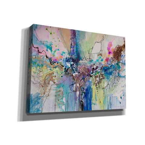 Image of 'Flow Blue with Gold Leaf 8' by Jennifer Gardner, Canvas Wall Art