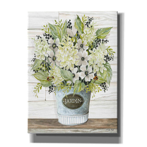 Image of 'Jardin Galvanized Bucket' by Cindy Jacobs, Canvas Wall Art