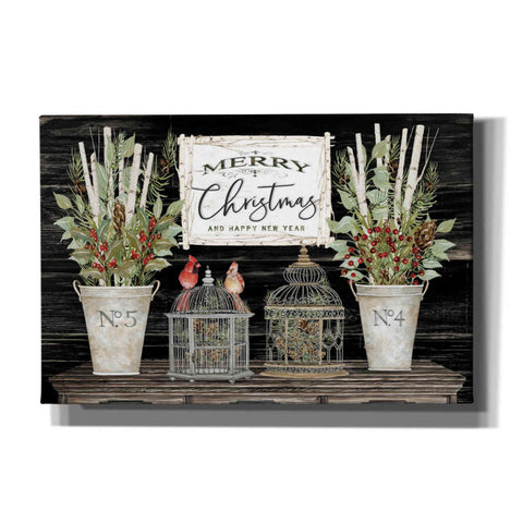 Image of 'Floral Merry Christmas' by Cindy Jacobs, Canvas Wall Art