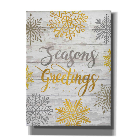 Image of 'Seasons Greetings Snowflakes' by Cindy Jacobs, Canvas Wall Art