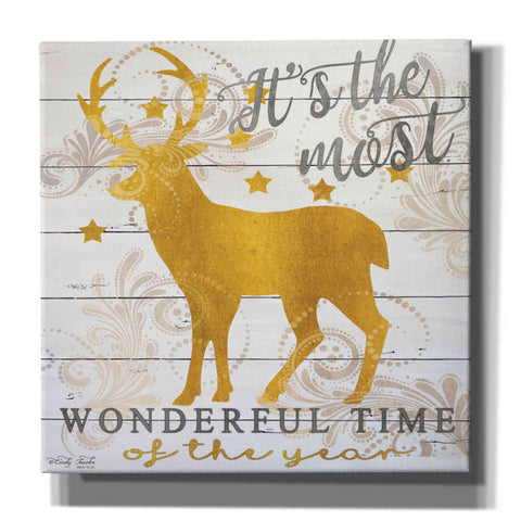 Image of 'It's the Most Wonderful Time Deer' by Cindy Jacobs, Canvas Wall Art