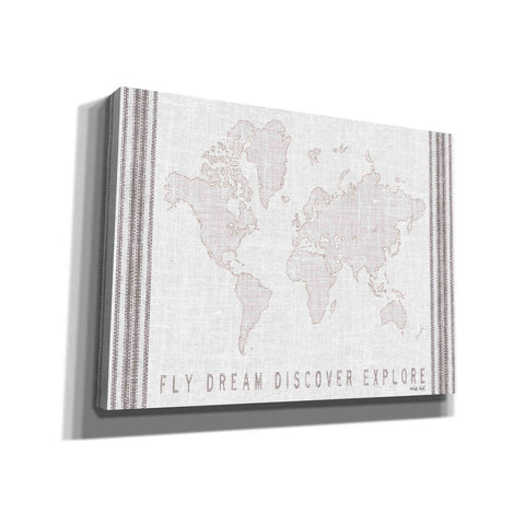 Image of 'Fly, Dream, Discover, Explore Map' by Cindy Jacobs, Canvas Wall Art