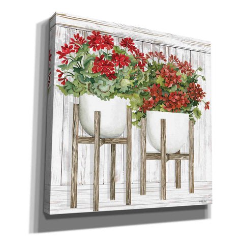Image of 'Red Geraniums' by Cindy Jacobs, Canvas Wall Art