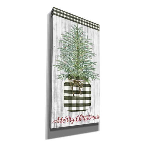 Image of 'Merry Christmas Buffalo Plaid Jar & Tree' by Cindy Jacobs, Canvas Wall Art