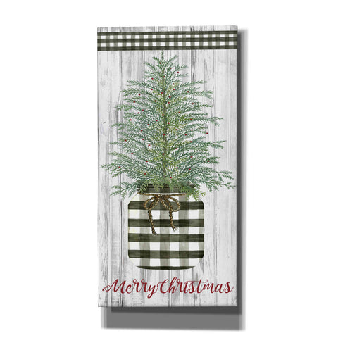 Image of 'Merry Christmas Buffalo Plaid Jar & Tree' by Cindy Jacobs, Canvas Wall Art