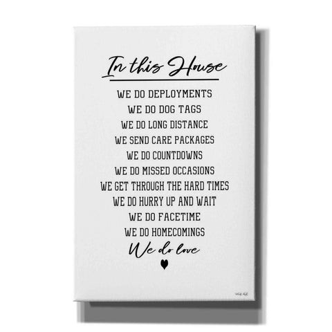 Image of 'In This House Military Family' by Cindy Jacobs, Canvas Wall Art