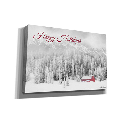 Image of 'Rocky Mountains Snow Storm with Barn' by Lori Deiter, Canvas Wall Art