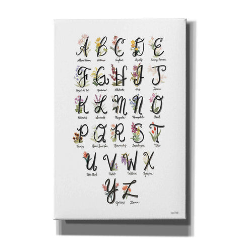 Image of 'Flower Alphabet in White' by House Fenway, Canvas Wall Art