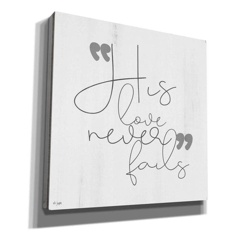 Image of 'His Love Never Fails' by Jaxn Blvd, Canvas Wall Art