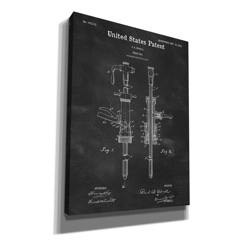 Image of 'Beer Tab Blueprint Patent Chalkboard' Canvas Wall Art,Size A Portrait