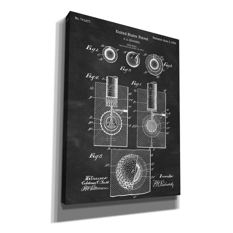 Image of 'Golf Ball Blueprint Patent Chalkboard' Canvas Wall Art,Size A Portrait