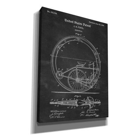 Image of 'Monocycle Blueprint Patent Chalkboard' Canvas Wall Art,Size A Portrait
