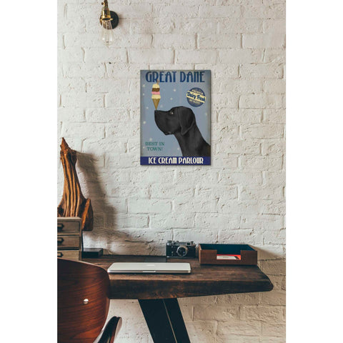 Image of 'Great Dane, Black, Ice Cream,' by Fab Funky, Giclee Canvas Wall Art
