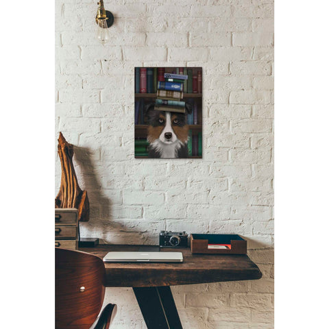 Image of 'Border Collie, Tricolour, and Books,' by Fab Funky, Giclee Canvas Wall Art