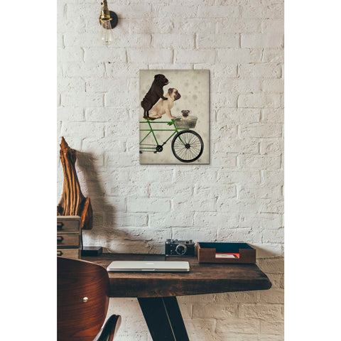 Image of 'Pugs on Bicycle,' by Fab Funky, Giclee Canvas Wall Art
