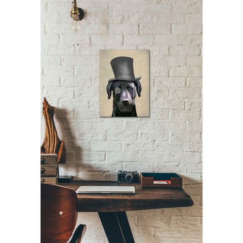 Image of 'Black Labrador, Formal Hound and Hat' by Fab Funky, Giclee Canvas Wall Art