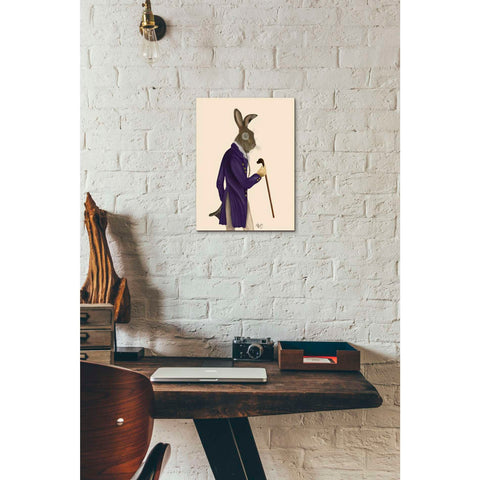 Image of 'Hare In Purple Coat' by Fab Funky, Giclee Canvas Wall Art