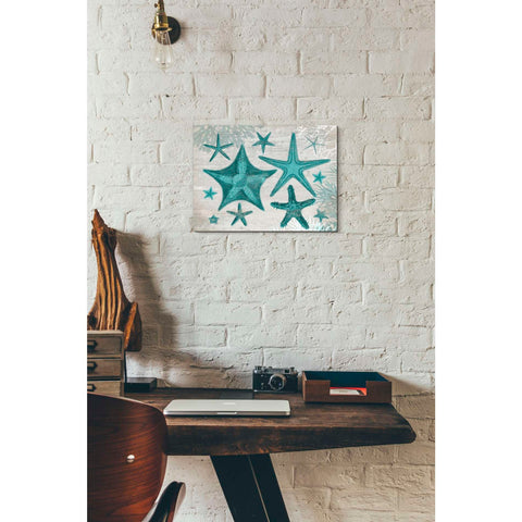 Image of 'Green Starfish Collection' by Fab Funky, Giclee Canvas Wall Art