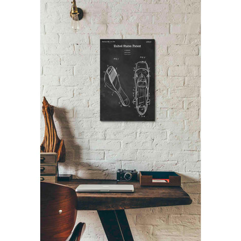 Image of 'Ballet Slippers Blueprint Patent Chalkboard' Canvas Wall Art,12 x 18