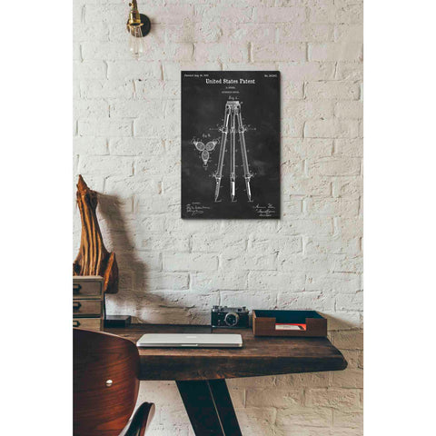 Image of 'Camera Tripod Blueprint Patent Chalkboard' Canvas Wall Art,12 x 18