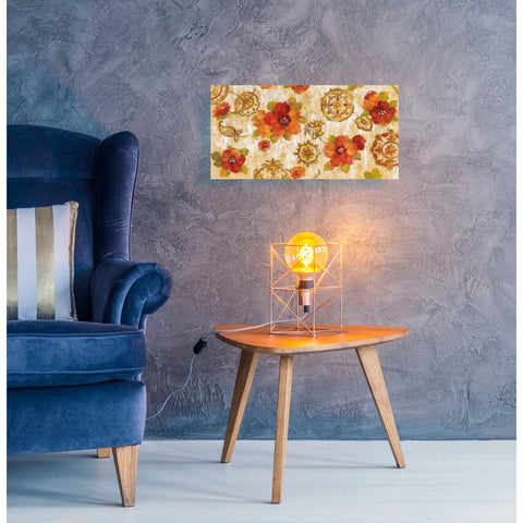 Image of 'Hibiscus and Mandala' by Silvia Vassileva, Canvas Wall Art,24 x 12