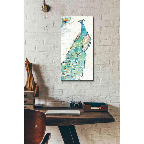 Image of 'Peacock Garden III' by Anne Tavoletti, Canvas Wall Art,12 x 24