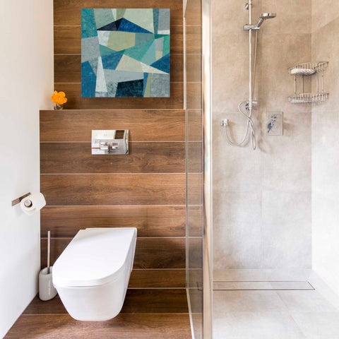 Image of 'Indigo Geo Metric' by Silvia Vassileva, Canvas Wall Art,18 x 18