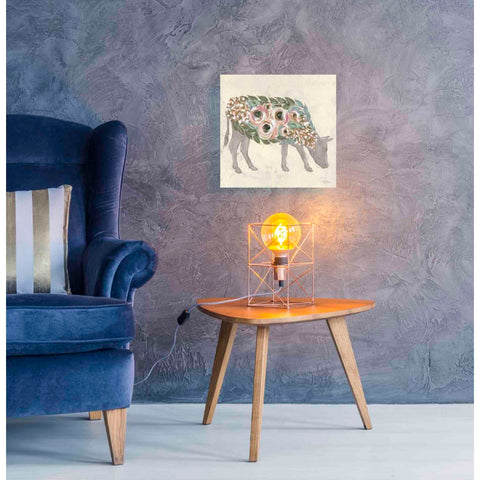 Image of 'Annabelle the Cow' by Michele Norman, Canvas Wall Art,18 x 18