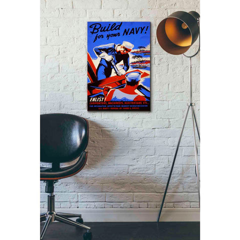 Image of 'Build For Your Navy!' Vintage Recruitment Giclee Canvas Wall Art