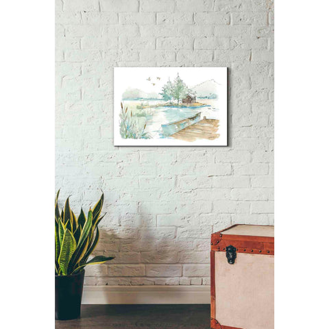 Image of 'Lakehouse II on White' by Anne Tavoletti, Canvas Wall Art,26 x 18