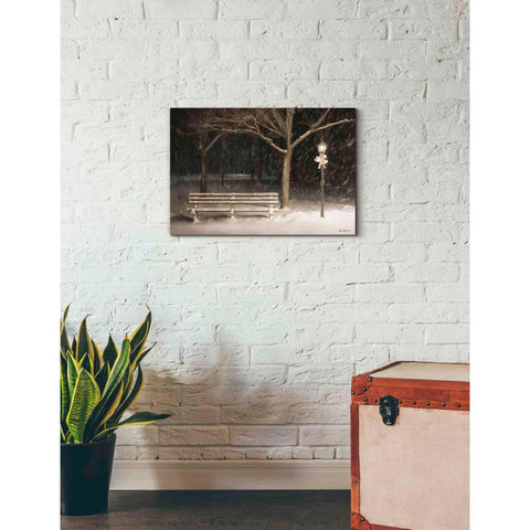 Image of 'Snowy Bench' by Lori Deiter, Canvas Wall Art,26 x 18