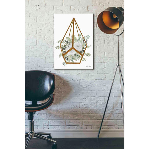 Image of 'Gold Geometric Diamond' by Cindy Jacobs, Canvas Wall Art,18 x 26