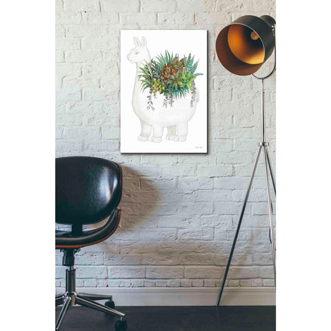 Image of 'Proud Llama Pot II' by Cindy Jacobs, Canvas Wall Art,18 x 26