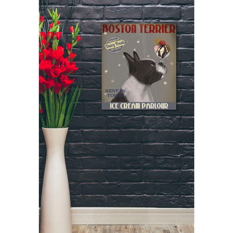 Image of 'Boston Terrier Ice Cream,' by Fab Funky, Giclee Canvas Wall Art