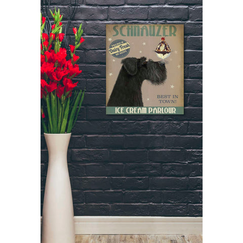 Image of 'Schnauzer, Black, Ice Cream,' by Fab Funky, Giclee Canvas Wall Art