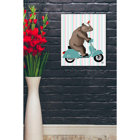 Image of 'Rhino on Moped,' by Fab Funky, Giclee Canvas Wall Art