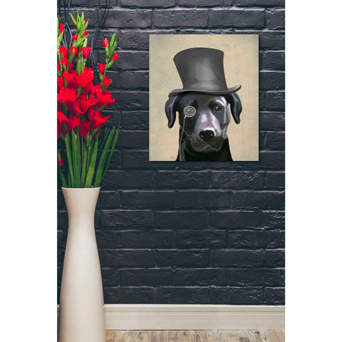 Image of 'Black Labrador, Formal Hound and Hat' by Fab Funky, Giclee Canvas Wall Art