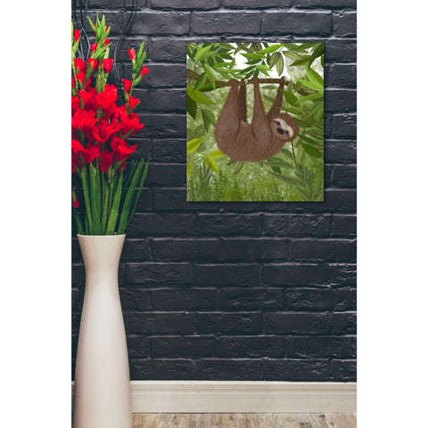 Image of 'Sloth Hanging Around' by Fab Funky, Giclee Canvas Wall Art