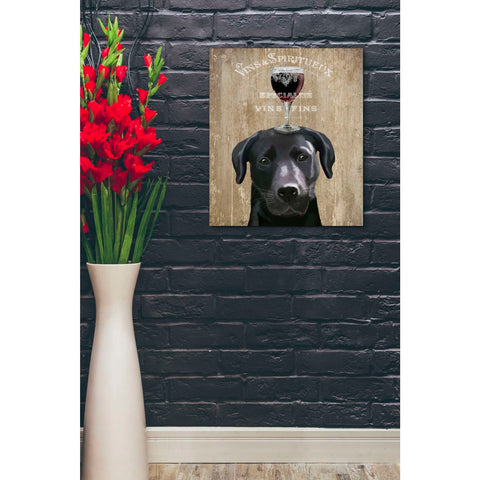 Image of 'Dog Au Vin, Black Labrador' by Fab Funky, Giclee Canvas Wall Art
