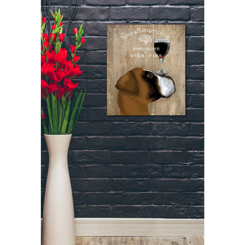 Image of 'Dog Au Vin Boxer' by Fab Funky, Giclee Canvas Wall Art