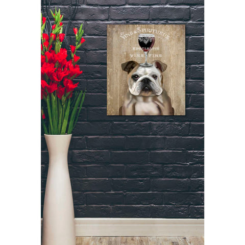Image of 'Dog Au Vin, English Bulldog' by Fab Funky, Giclee Canvas Wall Art