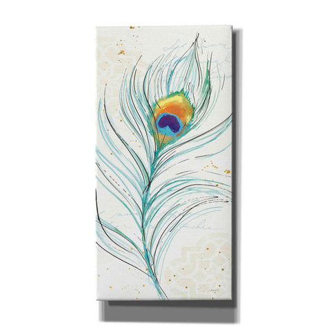 Image of 'Peacock Garden V' by Anne Tavoletti, Canvas Wall Art,20 x 40