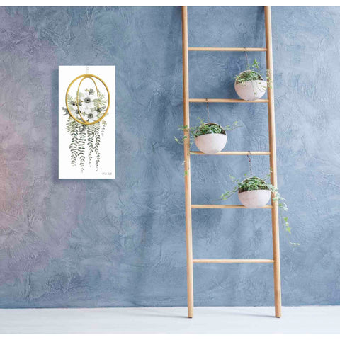 Image of 'Gold Geometric Circle & Ivy' by Cindy Jacobs, Giclee Canvas Wall Art